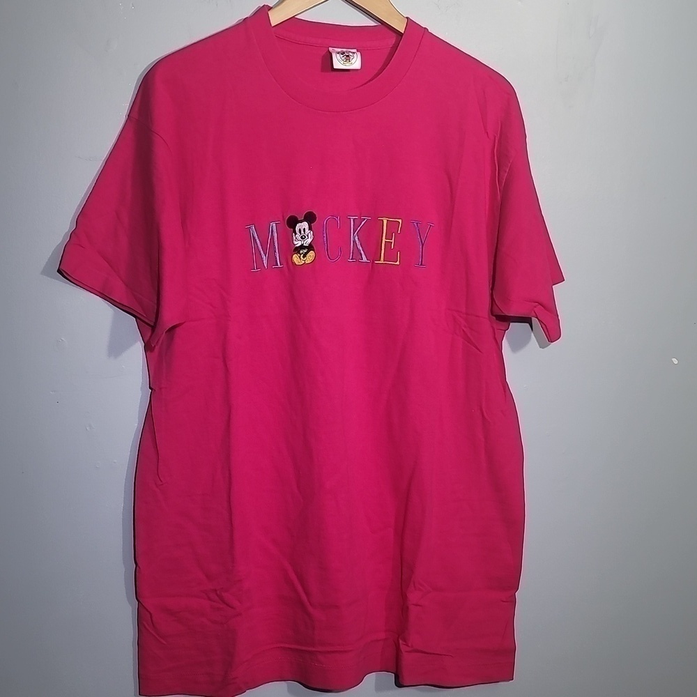 VINTAGE 90's Disney Mickey Mouse Hot Pink T-Shirt